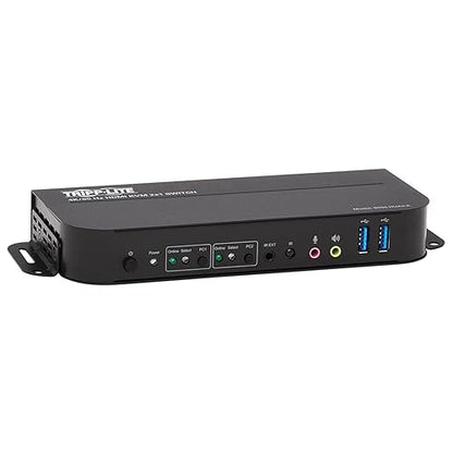 Tripp Lite 2 Port HDMI USB KVM Switch, Dual Port HDMI USB KVM Switch, 4K 60 Hz, HDR, HDCP 2.2, USB 3.0 Cables, Black (B005-HUA2-K)
