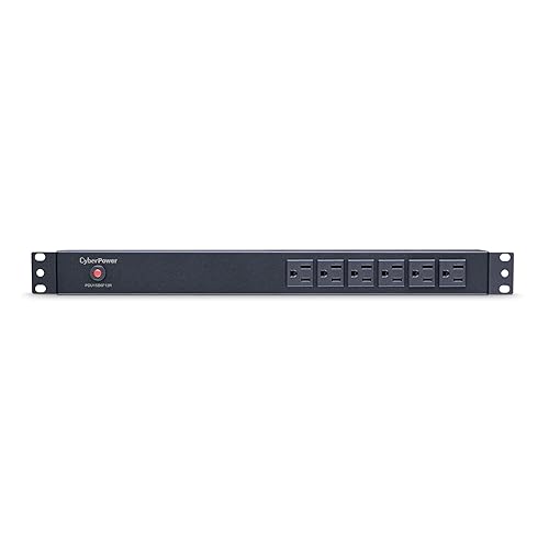 CyberPower PDU15B6F12R Basic PDU, 100-125V, 15A (Derated to 12A), 18 Outlets, 1U Rackmount