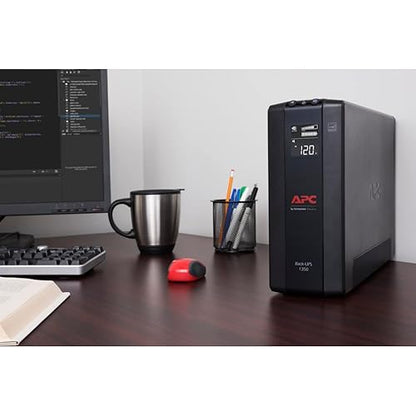 APC UPS 1350VA UPS Battery Backup and Surge Protector, BX1350M Backup Battery Power Supply, AVR, Dataline Protection 1350VA Battery Backup