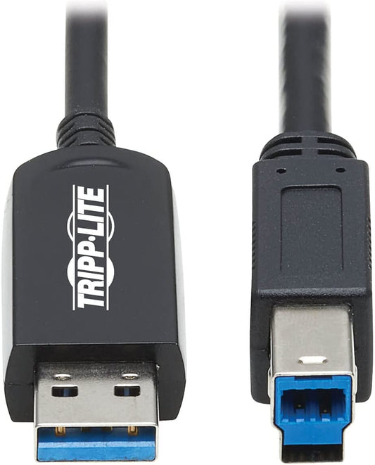 Tripp Lite USB-A to USB-B Fiber Active Optical Cable AOC USB 3.2 Gen 1 15M (U328F-15M)