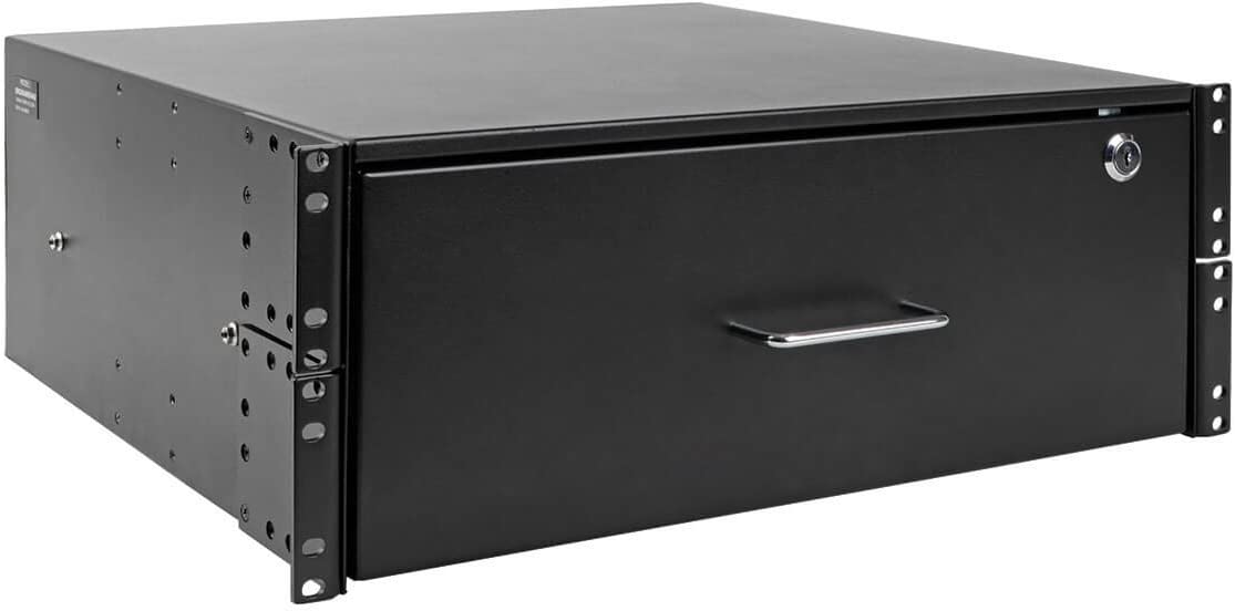 Tripp Lite 4U Locking Rackmount Storage Drawer Rack Enclosures/ Open Frame 2-Post or 4-Post (SRDRAWER4U),Black