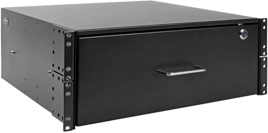 Tripp Lite 4U Locking Rackmount Storage Drawer Rack Enclosures/ Open Frame 2-Post or 4-Post (SRDRAWER4U),Black