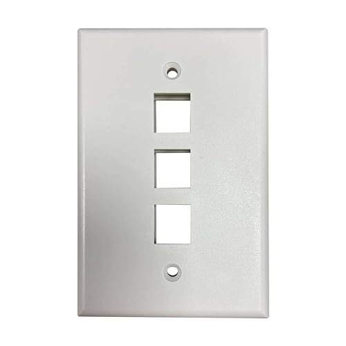 Tripp Lite Safe-IT 3-Port Single-Gang Outlet Keystone Wall Plate, Electrical & AV Applications, Ivory Matte, TAA Compliant, Manufacturer's Warranty (N042AB-003-IVM)