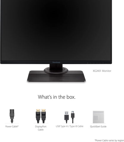 ViewSonic OMNI XG2431 24 Inch 1080p 1ms 240Hz Gaming Monitor with AMD FreeSync Premium, Advanced Ergonomics, Eye Care, HDMI and DisplayPort for Esports 24-Inch 1080p 240Hz