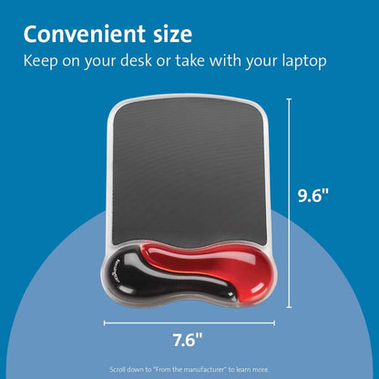 Kensington Duo Gel Mouse Pad with Wrist Rest - Red (K62402AM) Red Red Mouse Pad