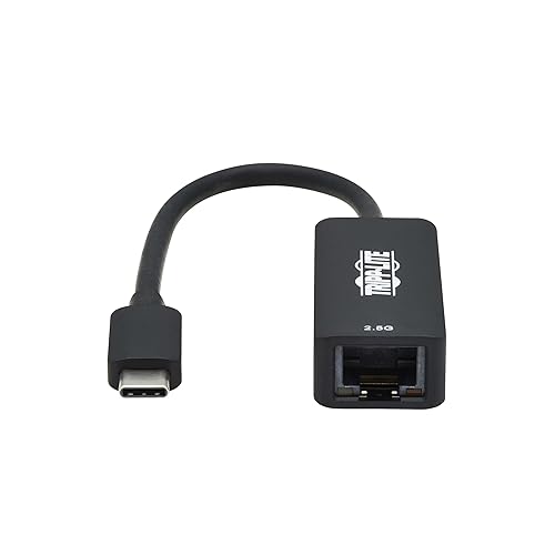 Tripp Lite USB- C Ethernet Network Adapter, USB Type C to RJ45 Gigabit Ethernet Converter, Thunderbolt 3 Compatible, USB 3.1 Gen 1, 2.5 Gbps Ethernet, M/F, Black (U436-06N-2P5-B)