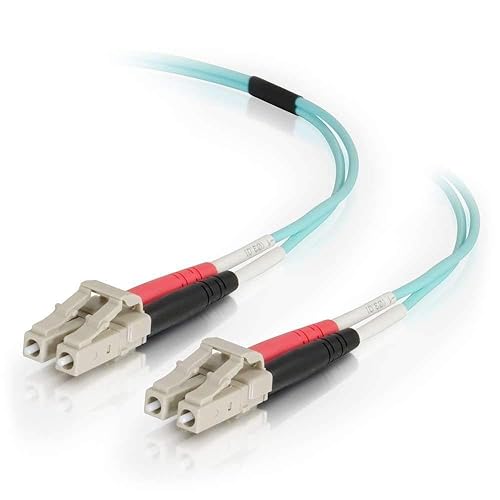 C2G/Cables to Go 01119 LC-LC 10Gb 50/125 OM3 Duplex Multimode PVC Fiber Optic Cable, Aqua (65.6 Feet/20 Meters)