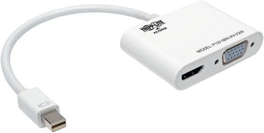 Tripp Lite Mini DisplayPort 1.2 to VGA/HDMI Adapter Converter, Active, 1920 X 1200, 1080P, Black, Mdp Adapter (P137-06N-HV-V2W), 0.1 VGA/HDMI (MDP 1.2)
