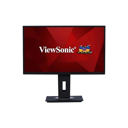 ViewSonic VG2448 24 Inch IPS 1080p Ergonomic Monitor with HDMI DisplayPort USB and 40 Degree Tilt for Home and Office, Black, 12.8x21.7x2 24-Inch Monitors
