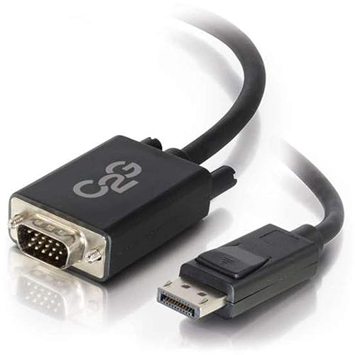 C2G Display Port Cable, Display Port to VGA, Male to Male, Black, 10 Feet (3.04 Meters), Cables to Go 54333 DisplayPort To VGA - 10 Feet Black