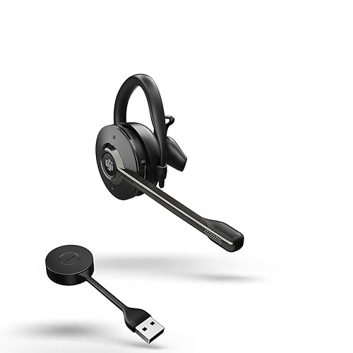 Jabra Engage 55 Convertible Wireless Headset with Ear Hook, Headband & Neckband, Link 400 USB-A DECT Adapter – Noise-Cancelling Microphone – MS Teams Certified, Works with All Other Platforms – Black MS Teams (USB-A) Convertible