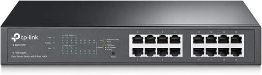 TP-Link TL-SG1016PE V3 , 16 Port Gigabit PoE Switch , Easy Smart Managed , 8 PoE+ Ports @150W , Plug &amp; Play , Sturdy Metal w/ Shielded Ports , QoS, Vlan, IGMP &amp; LAG , Limited Lifetime Protection Easy Smart 16 Port w/8 PoE+ Port