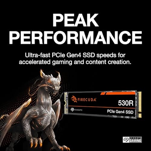 Seagate FireCuda 530R SSD 2TB Internal Solid State Drive - M.2 PCIe Gen4 ×4 NVMe 1.4, speeds up to 7400MB/s, 2400TBW, 1.8M MTBF with Rescue Services (ZP2000GM3A063) 2TB 530N