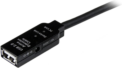 StarTech.com 5m USB 2.0 Active Extension Cable M/F - 5 meter USB A Male to USB A Female USB 2.0 Repeater / Extender Cable - Black - 15ft (USB2AAEXT5M) 16.4 ft USB 2.0 Cable