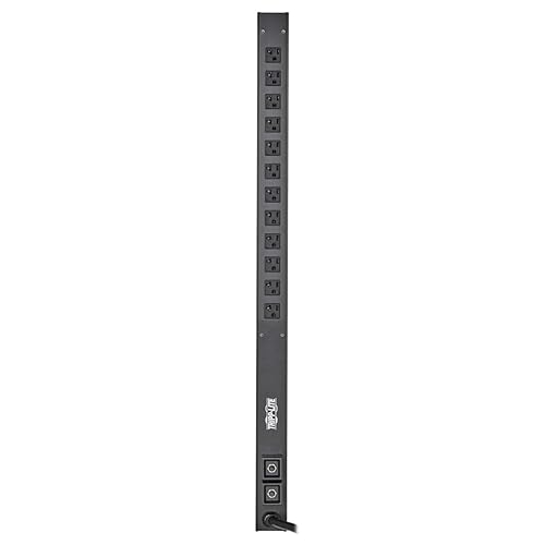 TRIPP LITE PDU Basic 12 NEMA 5-15/20R L5-30P 2.9kW 120V 10ft Cord 36in 0U (PDUV30-36), Black