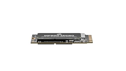CORSAIR MP600 Micro 1TB M.2 NVMe PCIe x4 Gen4 2 SSD – M.2 2242 – Up to 5,100MB/sec Sequential Read – High-Density 3D TLC NAND – Compatible with Lenovo Legion Go and Thin PCIe 4.0 Laptops – Black
