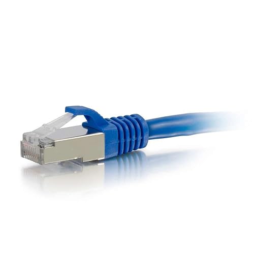 C2G 27251 Cat5e Cable - Snagless Shielded Ethernet Network Patch Cable, Blue (7 Feet, 2.13 Meters) Cat5E Snagless Molded 7 Feet Blue