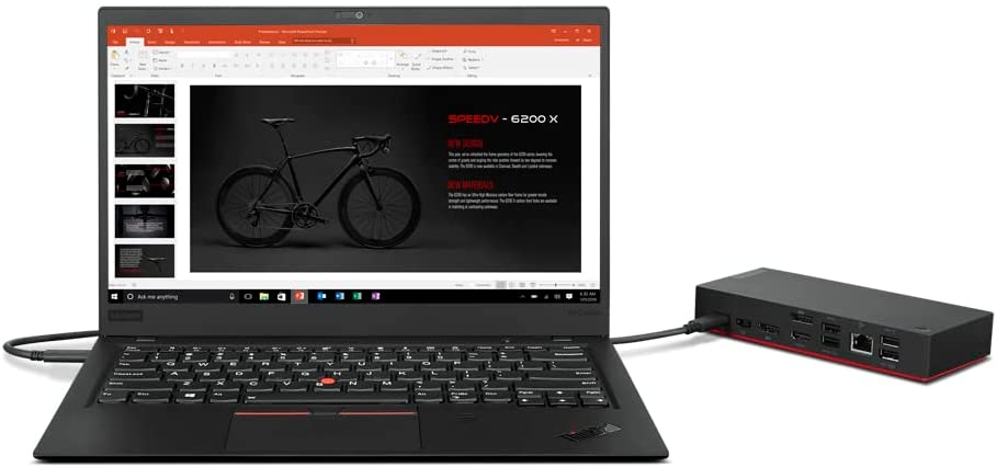 Lenovo - USB-C Dock (Windows Only) - 65W with 90W Power Adapter Attached - Univ Support for Most Win 10 and Above USB-C Notebooks - Multi 4K @ 60 Hz - 2 DP, 1 HDMI, USB-C, USB-A - Black - 40B50090US