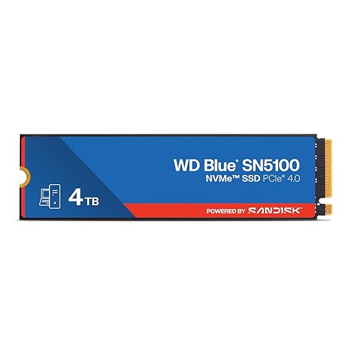 SANDISK 4TB WD Blue SN5100 NVMe SSD - M.2 2280, PCIe Gen 4.0, Internal Solid State Drive - Read Speeds Up to 6,900MB/s, Upgrade Storage for PC/Laptops - WDS400T5B0E