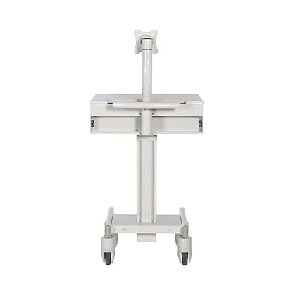 Tripp Lite Mobile Workstation with Monitor Arm, Casters, Locking Drawer TAA (WWSS1DWSTAA), White