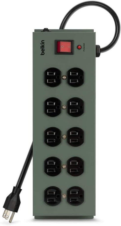 Belkin Store and Charge (AC Classroom Charging Station for Laptops, Tablets) &amp; 10-Outlet Metal Power Strip Surge Protector, 15ft Cord AC Charge Charging Station + Charger