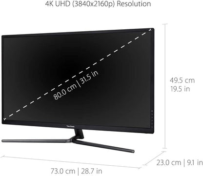 ViewSonic VX3211-4K-MHD 32 Inch 4K UHD Monitor with 99% sRGB Color Coverage HDR10 FreeSync HDMI and DisplayPort 32-Inch 4K UHD