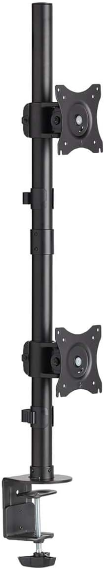 Tripp Lite Dual Monitor Mount Stand/Clamp, Vertical, Swivel &amp; Tilt, 15-27 Inch, Flat Screen Display, Desktop Mount, Black (DDR1527SDC) Dual 15-27"