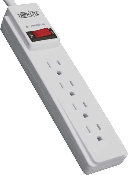 Tripp Lite 4 Outlet Surge Protector Power Strip, 4ft Cord, &amp; $1,000 Insurance (TLP404)