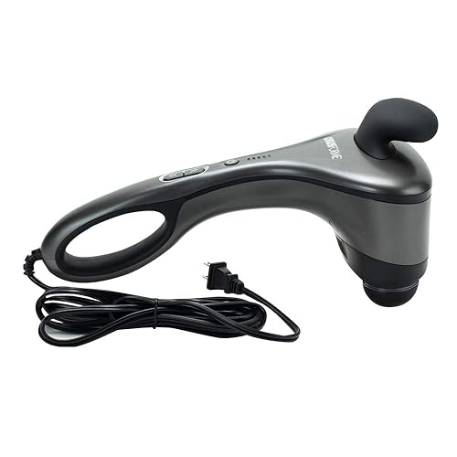 Obusforme Professional Grade Percussion Back Massager | Handheld Deep Tissue Massager | Dual Massage Nodes | Five Massage Intensity Options | Ergonomic Front Grip & Non-Slip Handle | Quiet Operation