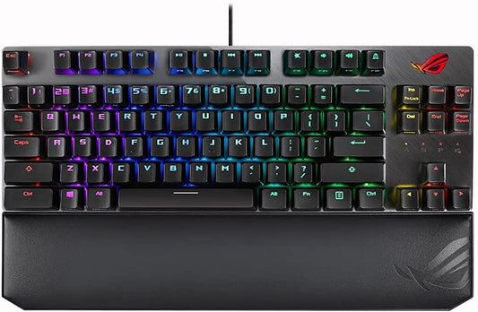 ASUS ROG Strix Scope NX TKL Deluxe | 80% RGB Gaming Mechanical Keyboard, ROG NX Red Linear Switches, Aluminum Top-Plate, Detachable Cable, Media Keys, Stealth Key, Wrist Rest, Macro Support ROG Deluxe 80% NX Red Switches Black