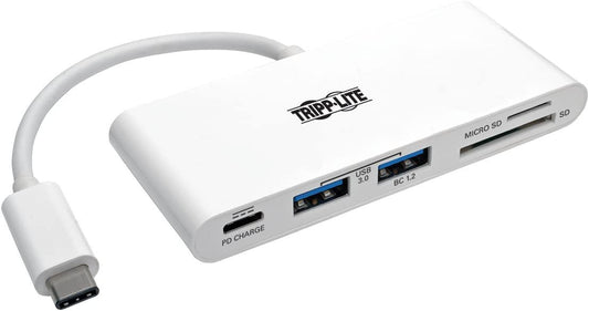 Tripp Lite 2-Port USB-C to USB-A (2X) Portable Hub, Micro SD &amp; SD/MMC Reader &amp; USB-C PD Charging Port, USB 3.1 Gen 1 Type-C (U460-002-2AM-C)