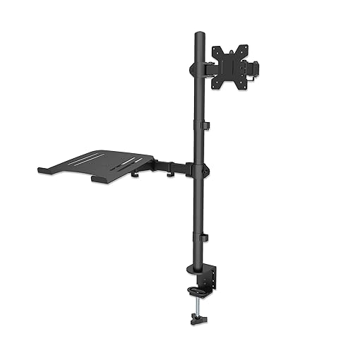 INTRACOM DESKTOP COMBO MOUNT WITH MONITOR ARM AND LAPTOP STAND