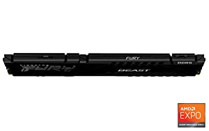 Kingston Technology Fury Beast 16GB 5600MT/s DDR5 CL36 Desktop Memory Single Module | AMD Expo | Plug N Play | KF556C36BBE-16, Black 5600MT/s 16GB