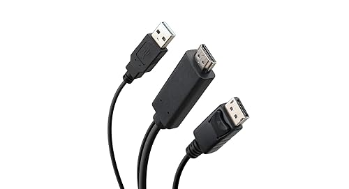 IOGEAR 6 ft. Active 4K HDMI to DisplayPort Cable - 6 ft DisplayPort/HDMI/USB A/V Cable for KVM Switch, Video Switcher, Monitor, TV, Computer, Notebook, DVD Player, Media Player, Audio/Video Device