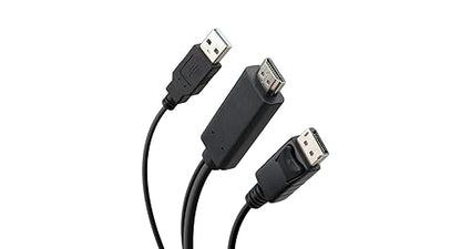 IOGEAR 6 ft. Active 4K HDMI to DisplayPort Cable - 6 ft DisplayPort/HDMI/USB A/V Cable for KVM Switch, Video Switcher, Monitor, TV, Computer, Notebook, DVD Player, Media Player, Audio/Video Device