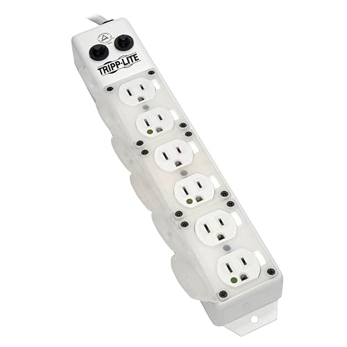 Tripp Lite Safe-IT Power Strip Medical Hospital Grade Antimicrobial UL1363A 6 Outlet 15A 7ft Cord PS-607-HG-OEM