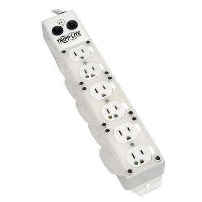 Tripp Lite Safe-IT Power Strip Medical Hospital Grade Antimicrobial UL1363A 6 Outlet 15A 7ft Cord PS-607-HG-OEM