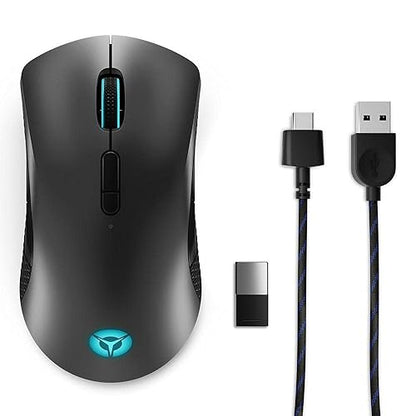 Lenovo Legion M600 RGB Wireless Gaming Mouse – 16,000 DPI, 9 Programmable Buttons, 200-Hour Battery Life, 50-Million Clicks Durability – Ambidextrous Computer Mouse (Black) Large |Ambidextrous M600 Iron Grey