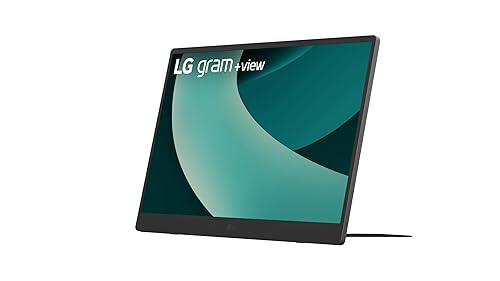 LG gram +view 17MT70 – 17" Lightweight Portable Monitor, WQXGA (2560x1600) IPS, DCI-P3 99%, 16:10 Anti-Glare Display, USB 3.2 Gen1 Type-C, Mini-HDMI, Dual Speakers, Kickstand, Ultra-Slim, Titan Silver