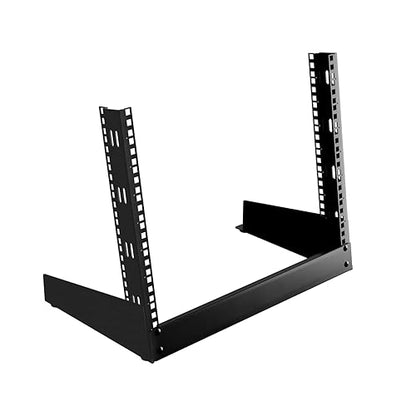 IOGEAR 8U 19" Open Frame Desktop Rack, 110 lb Capacity for AV/Network/Data/IT Equipment, GRDH8U