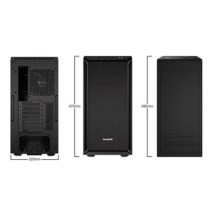 be quiet! Pure Base 600 ATX Midi Tower PC Case| 2 Pre-Installed Silent Wings Fans | Black | BG021