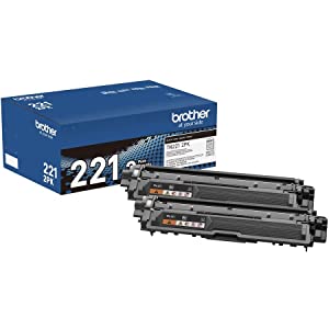 Brother Genuine Standard-Yield Black Toner Cartridge Twin Pack TN221 2PK Black 2 Pack
