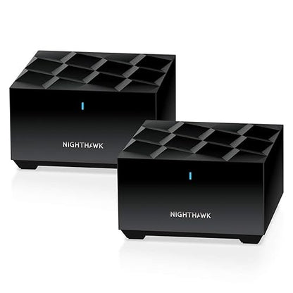 NETGEAR Nighthawk Whole Home Mesh WiFi 6 System (MK62) - AX1800 Router with 1 Satellite Extender, Coverage up to 3,000 sq. ft. and 25+ Devices , Black 2 Pack | AX1800
