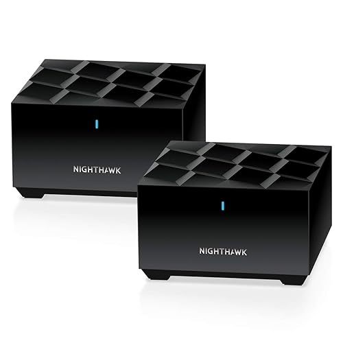 NETGEAR Nighthawk Whole Home Mesh WiFi 6 System (MK62) - AX1800 Router with 1 Satellite Extender, Coverage up to 3,000 sq. ft. and 25+ Devices , Black 2 Pack | AX1800