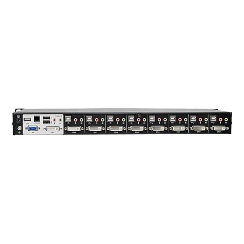 Tripp Lite 8-Port KVM Switch DVI/USB w Audio & USB 2.0 Peripheral Sharing 1U Rack-Mount, Single-Link 1080p (B024-DUA8-SL)