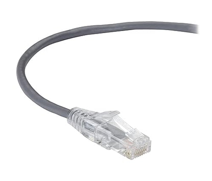 Black Box Slim-Net Cat.6a UTP Patch Network Cable - 7 ft Category 6a Network Cable for Patch Panel, Wallplate, Network Device - First End: 1 x RJ-45 Network - Male - Second End: 1 x RJ-45 Network - Male - 10 Gbit/s - Patch Cable - Gray