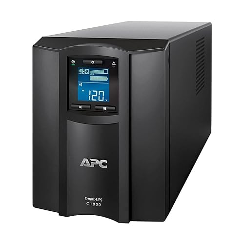 APC by Schneider Electric SMC1000C UPS 1000VA Smart-UPS with SmartConnect, Uninterruptible Power Supply, Black 1000VA Floor Standing Smart-UPS