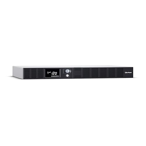 CyberPower OR1500LCDRM1U Smart App LCD UPS System, 1500VA/900W, 6 Outlets, AVR, 1U Rackmount 1500VA UPS System