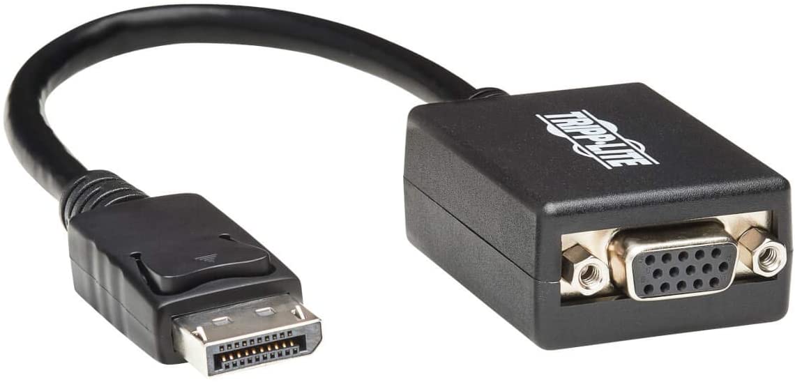 Tripp Lite DisplayPort to VGA Video Adapter, DP to VGA Video Converter, Active Display Adapter (M/F), 6 in. (P134-06N-VGA), Black DP to VGA Active