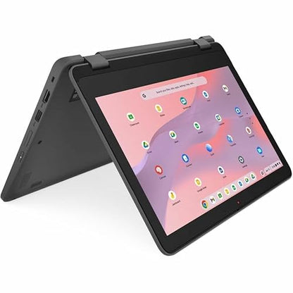 Lenovo 300e Yoga Chromebook Gen 4 82W2002HUS 11.6" Touchscreen Convertible 2 in 1 Chromebook - HD - Octa-core (ARM Cortex A76 + Cortex A55) - 4 GB - 32 GB Flash Memory - English Keyboard - Graphite Gr